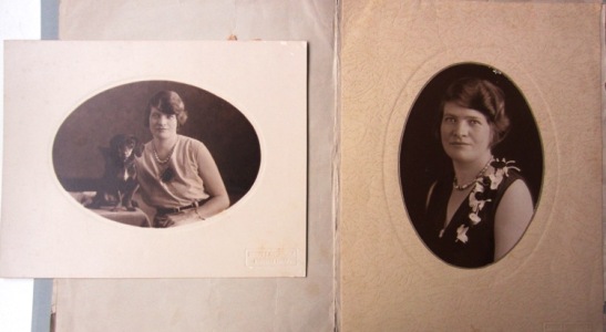 Twee portretten van Jo, gemaakt in fotostudio Kreuger & Austermühle in Bandoeng ca 1941 {1941:Bandoeng}