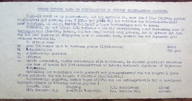 Verbod Uitvoer Bank- en Muntbiljetten en Overige Geldswaardige Papieren, op straffe van hoge boetes en gevangenis {1945:Bandoeng}