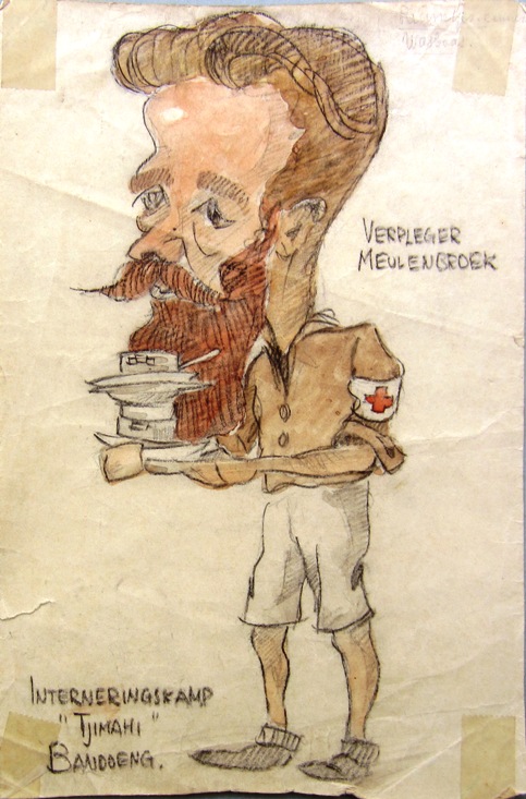P.Meulenbroek is verpleger in het Interneeringskamp Tjimahi in Bandoeng {1945:Bandoeng}