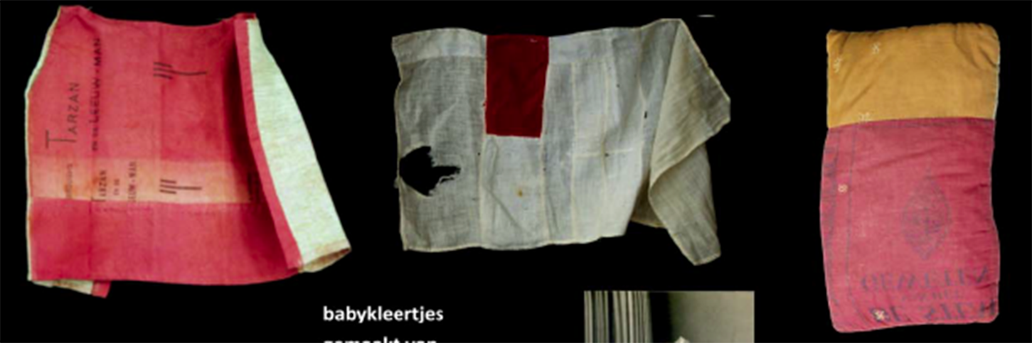 1948 Merapi´s babykleertjes werden gemaakt van boekbinderslinnen; er was niets anders. Nog geen jaar oud werd ze opgenomen in een Katholiek kindertehuis in Kebondalem, kilometers verderop {1948:Pelantungan}