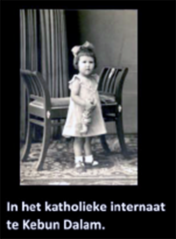 Tot haar vertrek naar Nederland woonde Merapi in Kebondalem; haar bedje was veel te klein voor een vierjarige {1950:Kebondalem}
