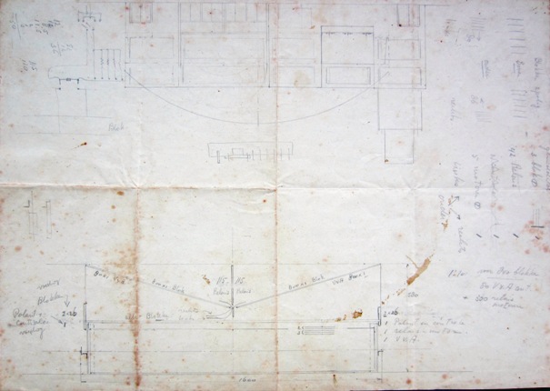 Tekening door Henk van het kamp Kesilir {1943:Kesilir, Indonesië}